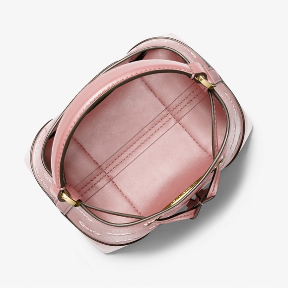 MICHAEL KORS
Mercer Small Logo Embossed Leather Bucket Bag
COLOR PRIMROSE 
NWT - Picture 3 of 4